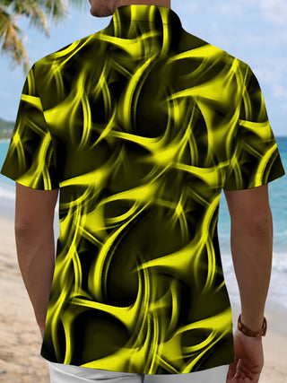 men's geometric print shirt back view