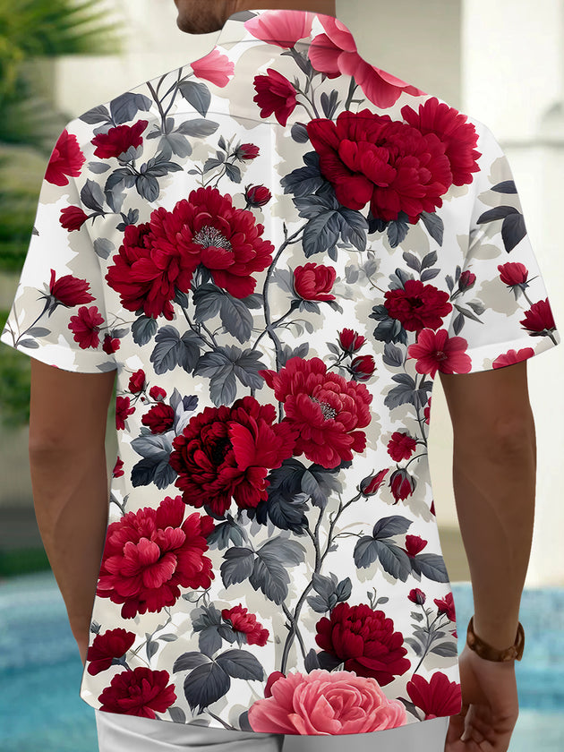 men's flower print shirt back view
