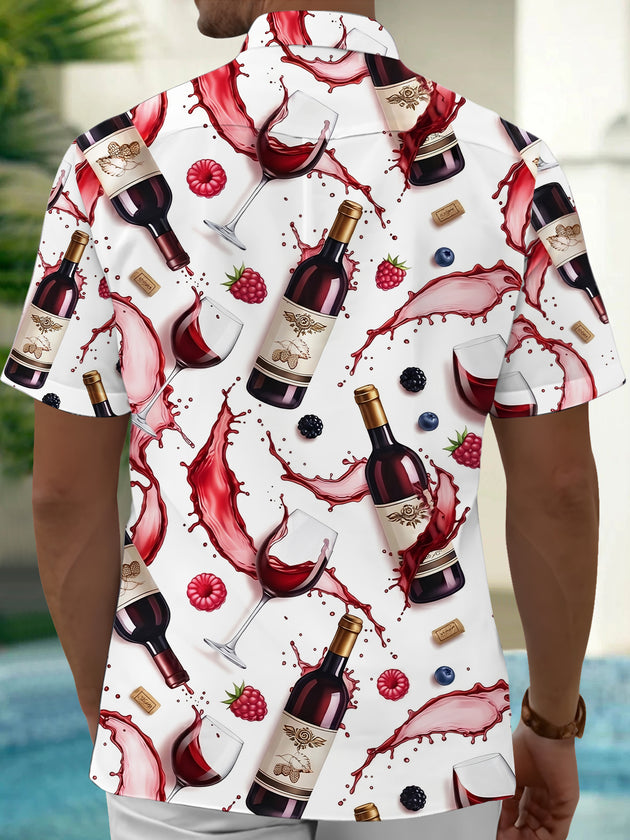 men's red shirt back view
