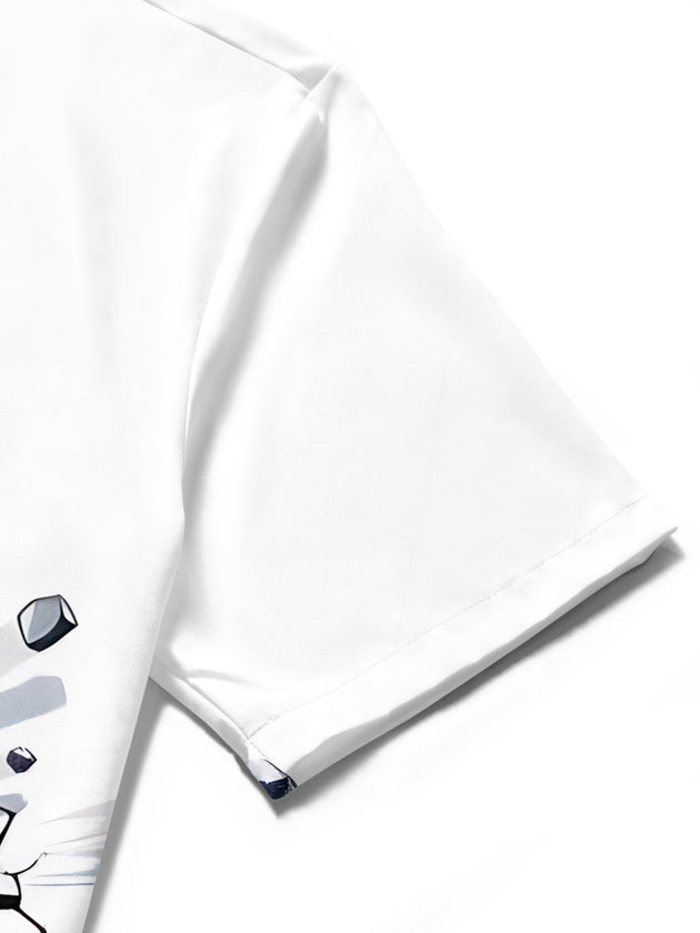 men's basketball print shirt close-up short sleeve