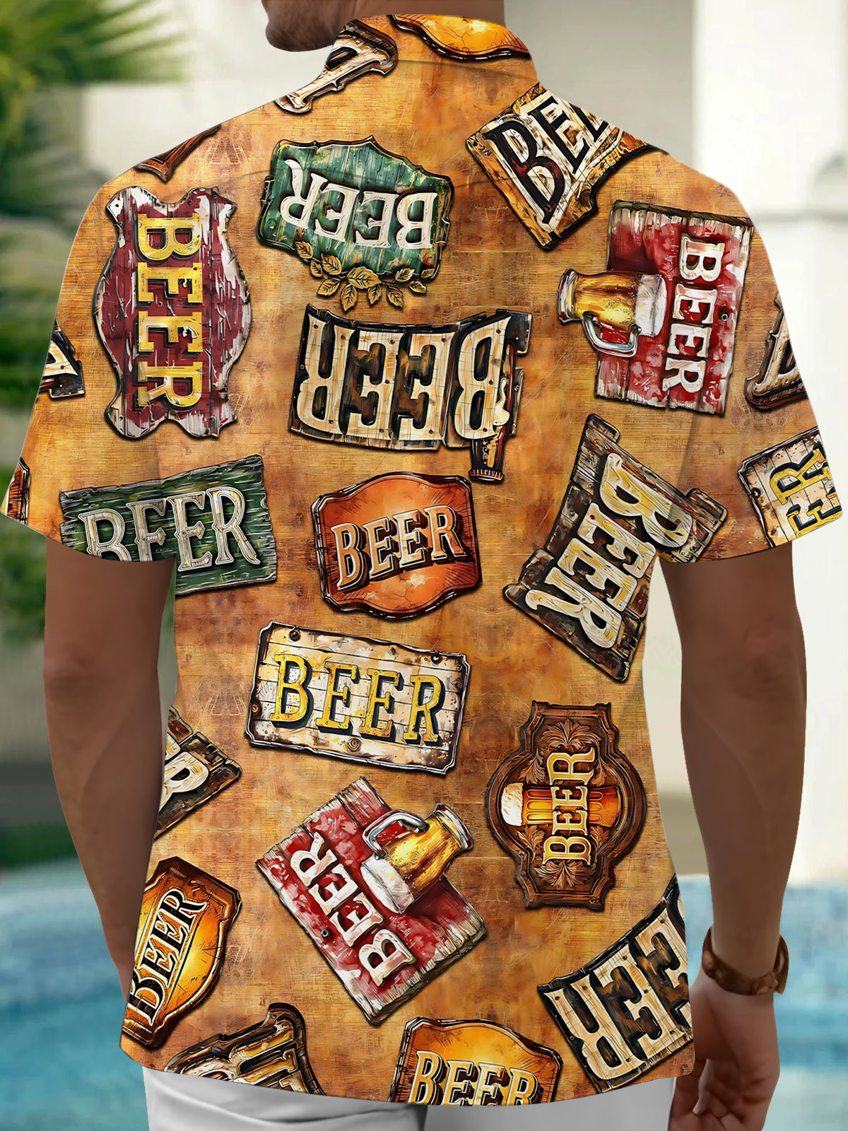 BEER Men's Pocket Short Sleeve Shirts