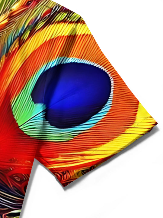 men's printed shirt close-up short sleeve