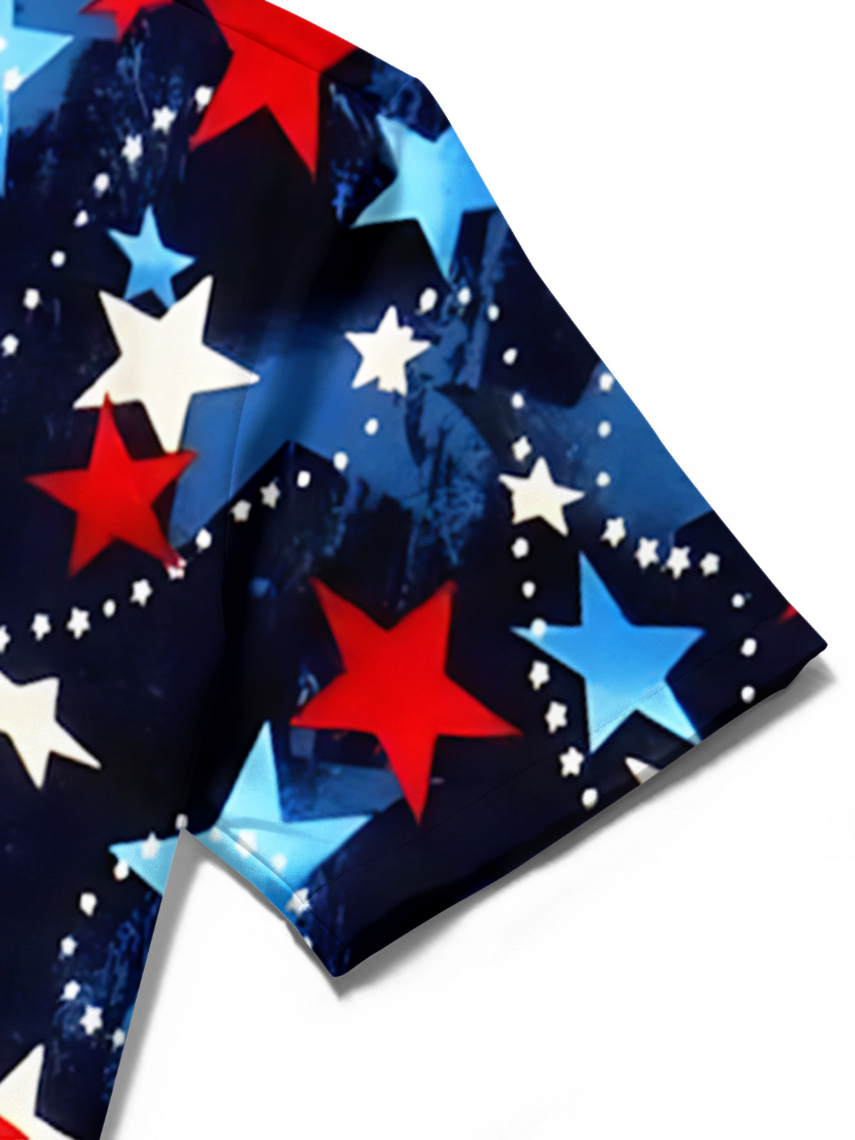 Independence Day Star Print Men's Pocket Short Sleeve Shirts