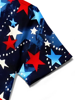 men's printed shirt close-up short sleeve