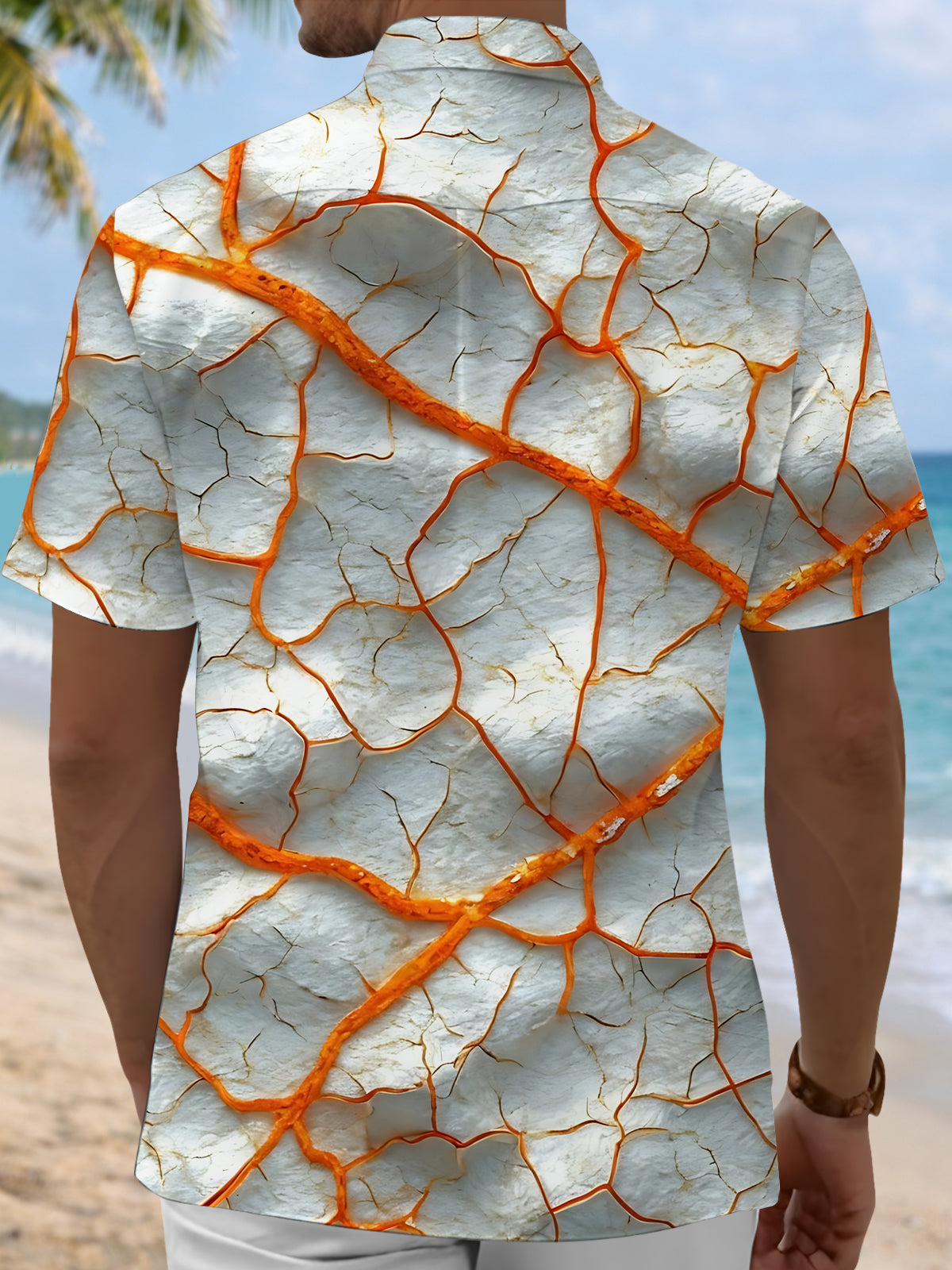 Abstract Print Men's Pocket Short Sleeve Shirts