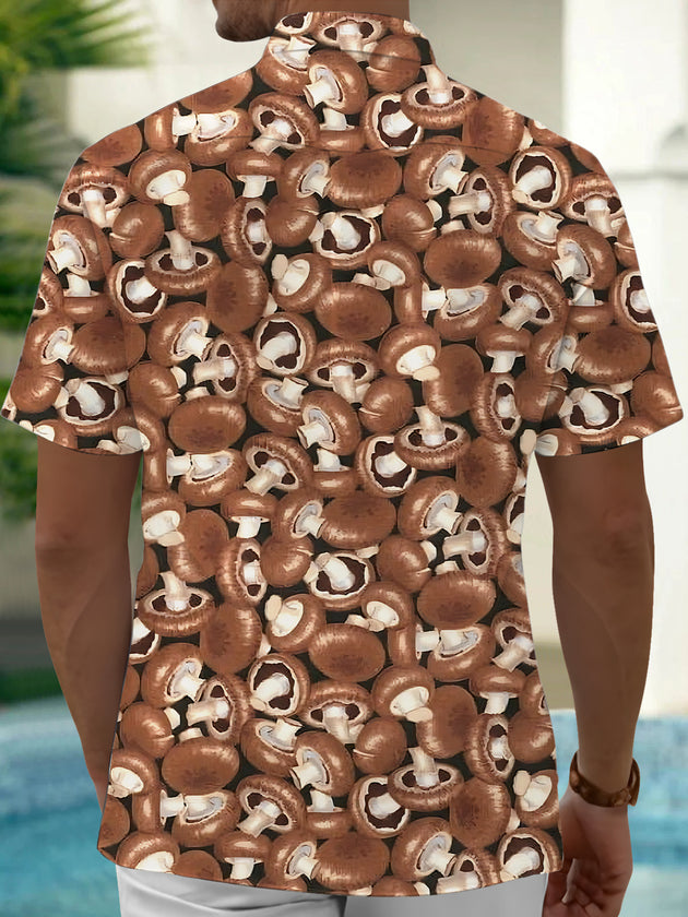 men's botanical print shirt back view