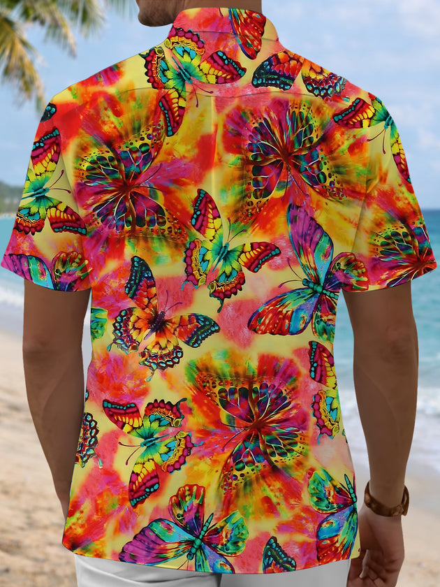 men's nature print shirt back view