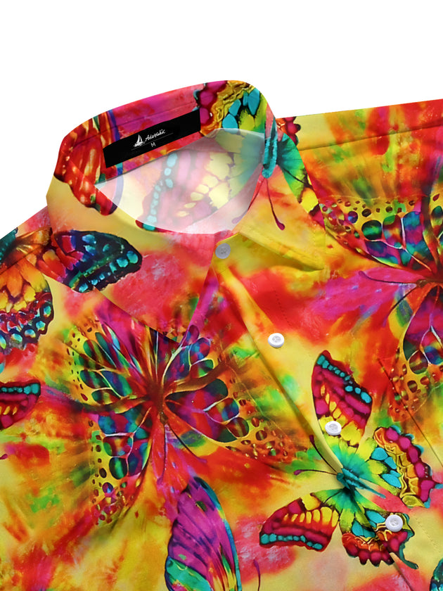 men's garden pattern shirt side view