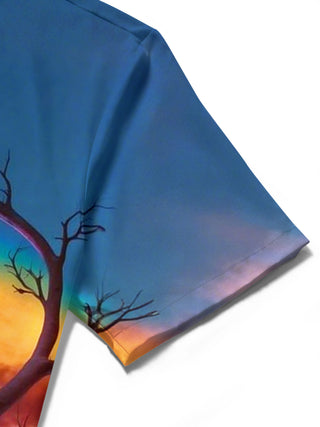 men's printed shirt close-up short sleeve