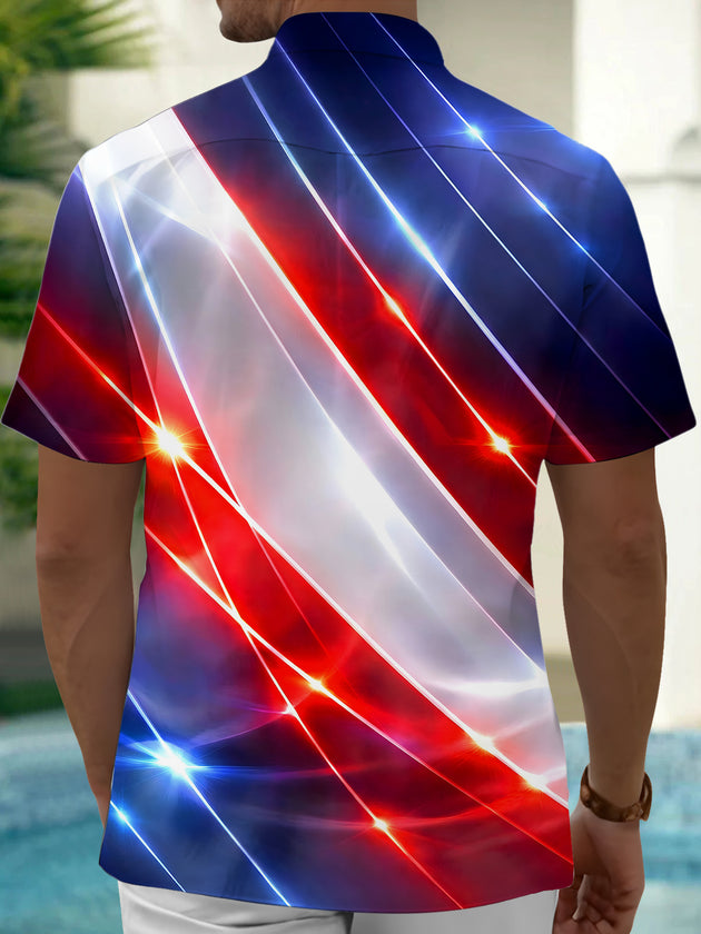 Independence Day Abstract Men's Pocket Short Sleeve Shirts