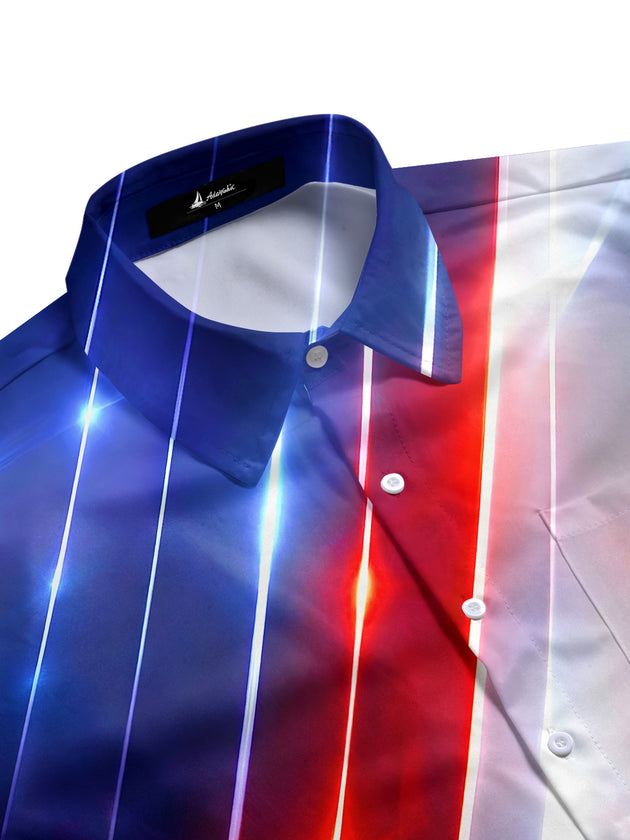 Independence Day Abstract Men's Pocket Short Sleeve Shirts