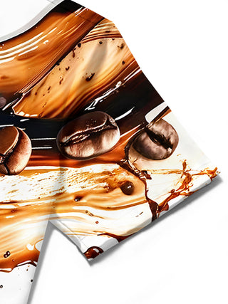 men's printed shirt close-up short sleeve