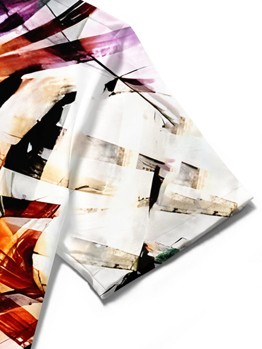 men's printed shirt close-up short sleeve