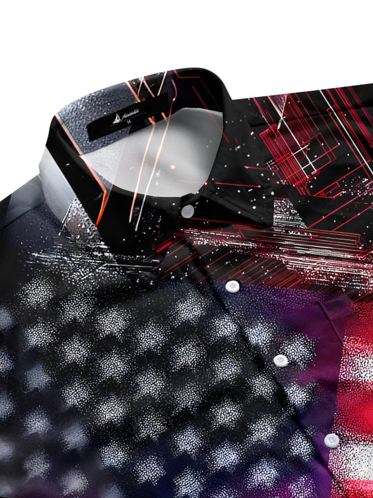 men's USA print shirt side view