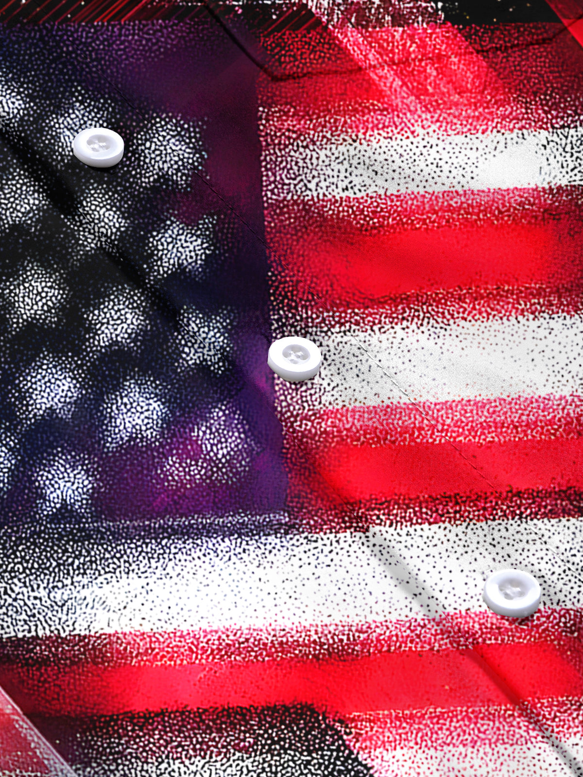 men's American flag print short sleeve flat lay shirt