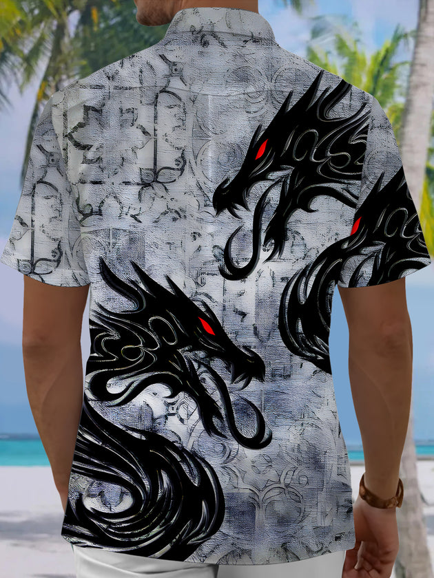 men's mythical print shirt back view