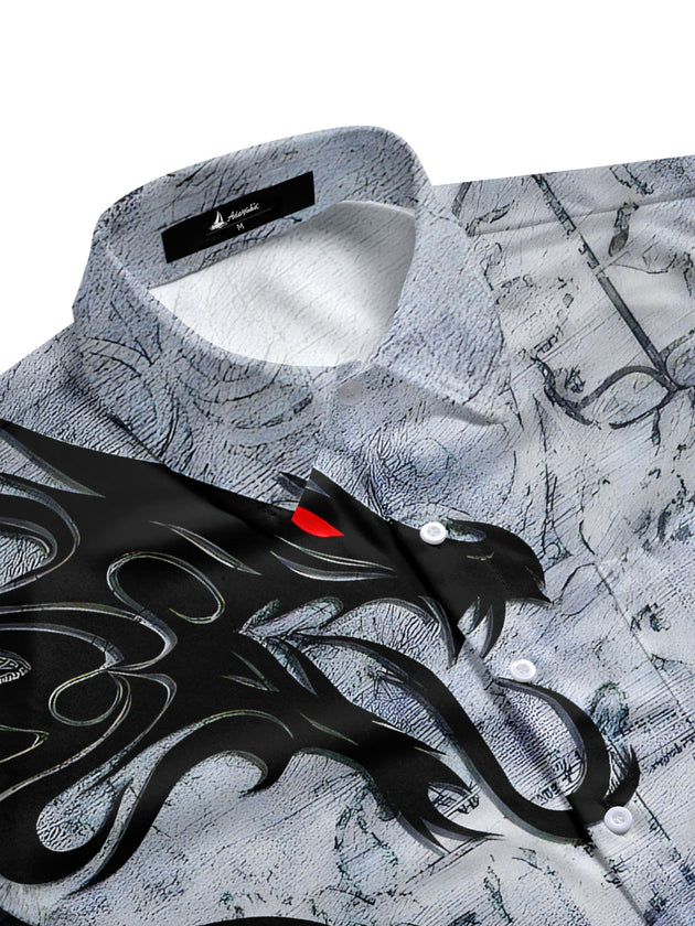 men's Chinese dragon shirt side view
