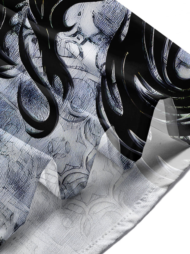 Men's dragon print short sleeve pocket shirt lifestyle photo