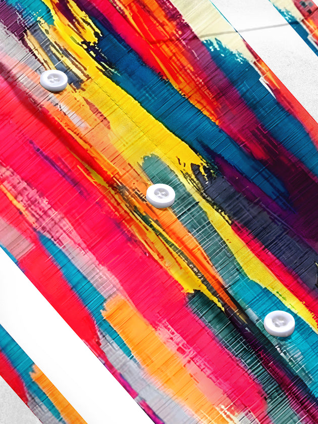 men's tie dye short sleeve flat lay shirt