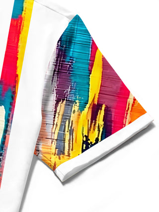 men's tie dye shirt close-up short sleeve