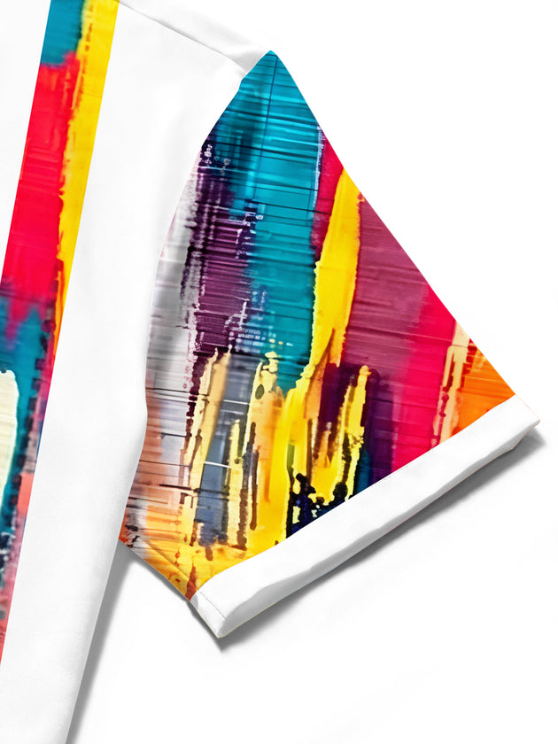 men's tie dye shirt close-up short sleeve