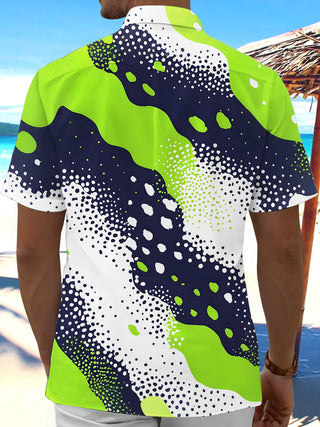 men's geometric print shirt back view