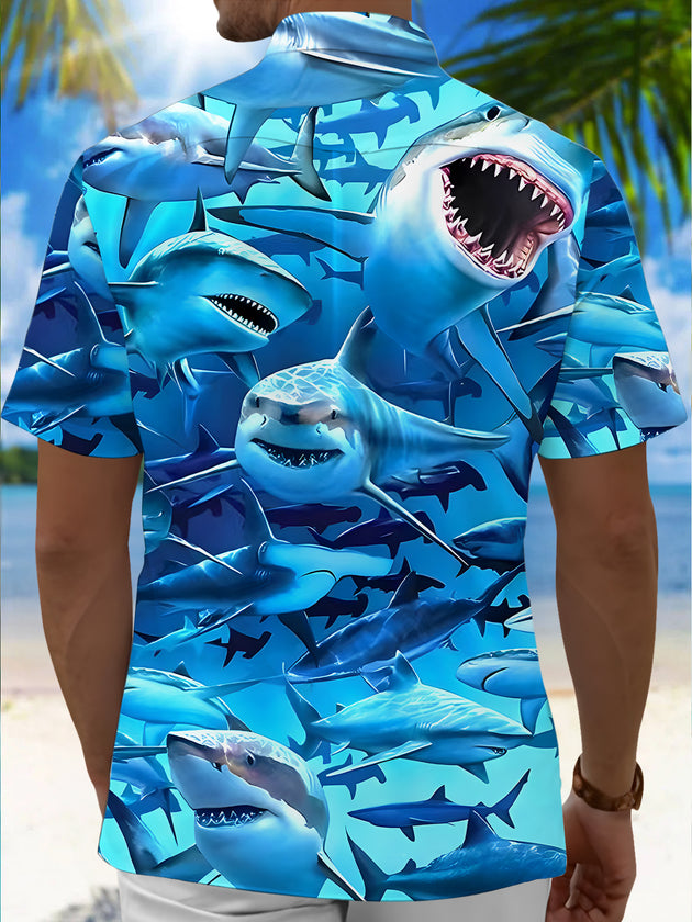 men's aloha shirt back view