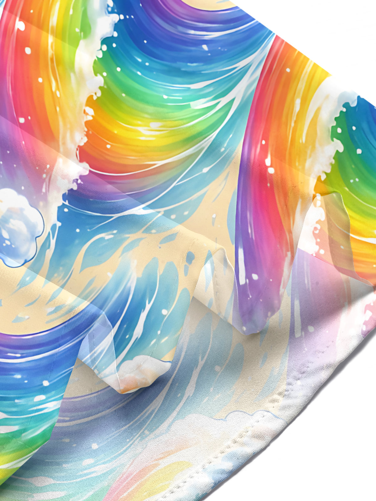 men's wave print shirt summer vacation