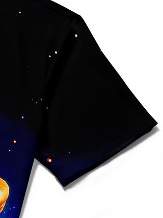 men's printed shirt close-up short sleeve