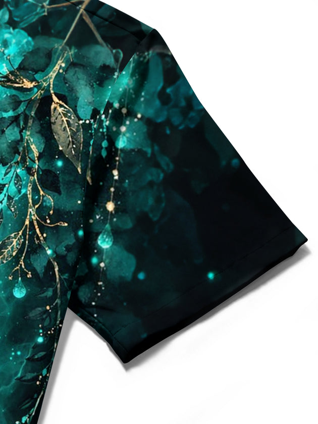 men's printed shirt close-up short sleeve