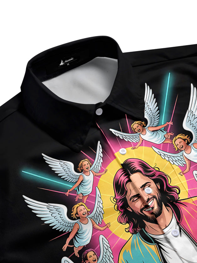 men's short sleeve shirt side view
