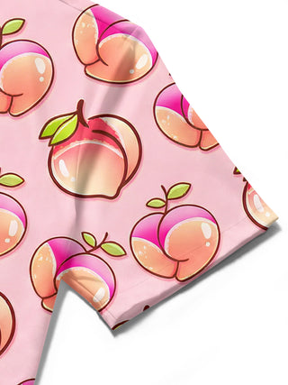 men's printed shirt close-up short sleeve