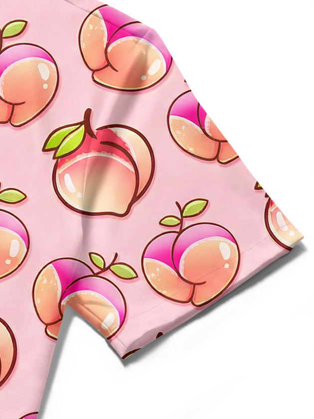 men's printed shirt close-up short sleeve