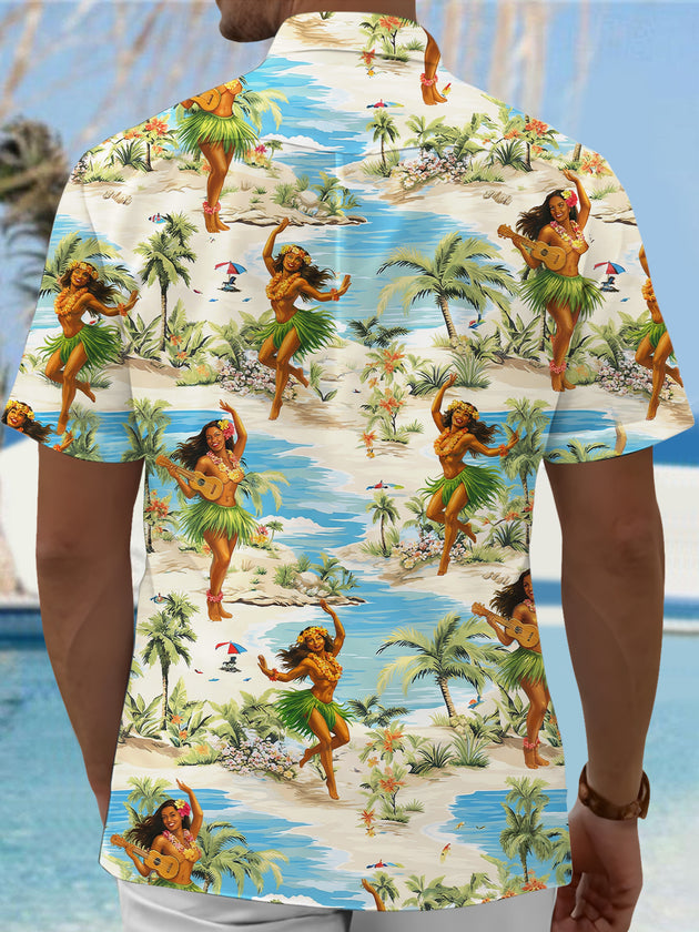 men's aloha shirt back view