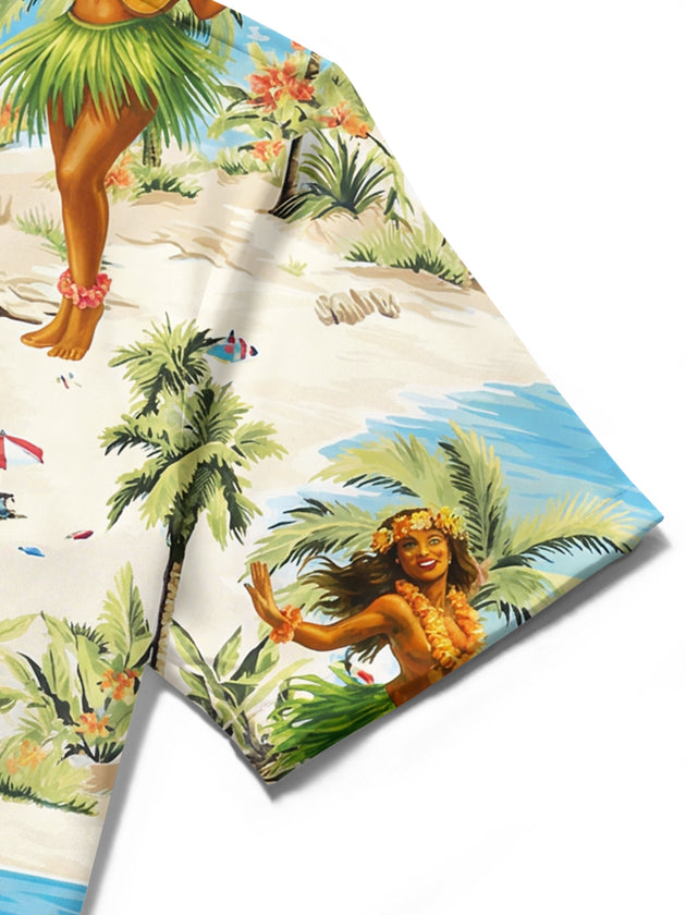 men's Hawaiian shirt close-up short sleeve