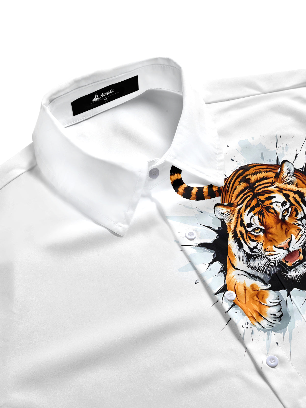 men's stripe print shirt side view