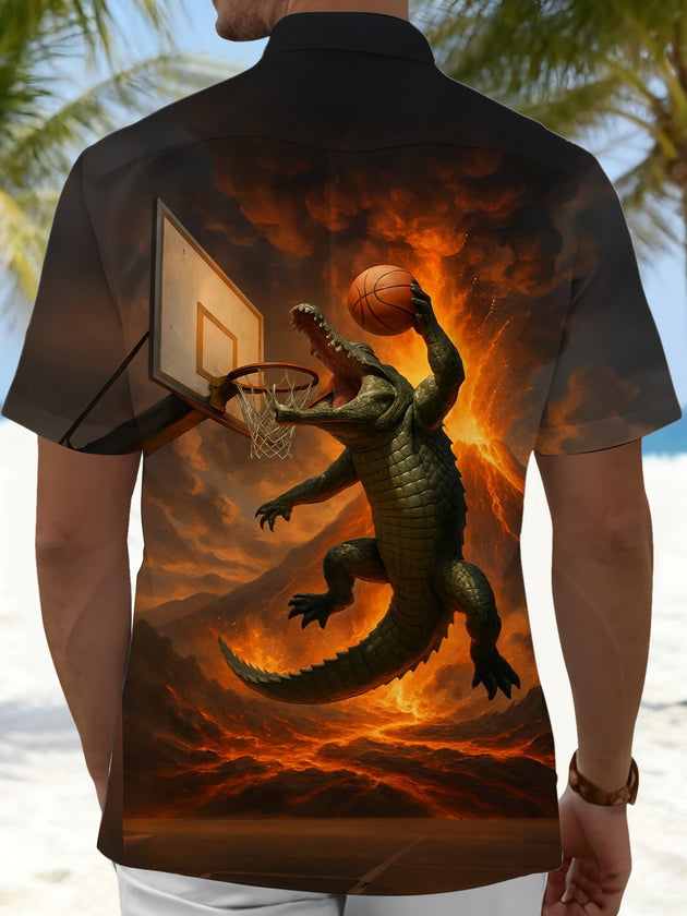 men's sports print shirt back view