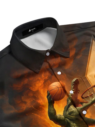 men's ball graphic shirt side view