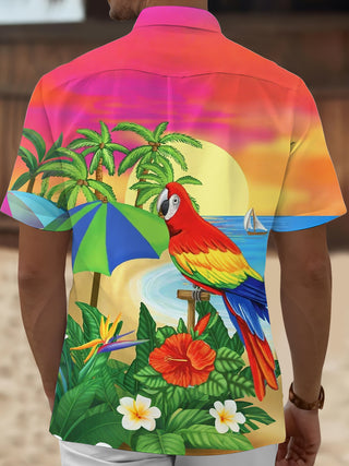 men's aloha shirt back view