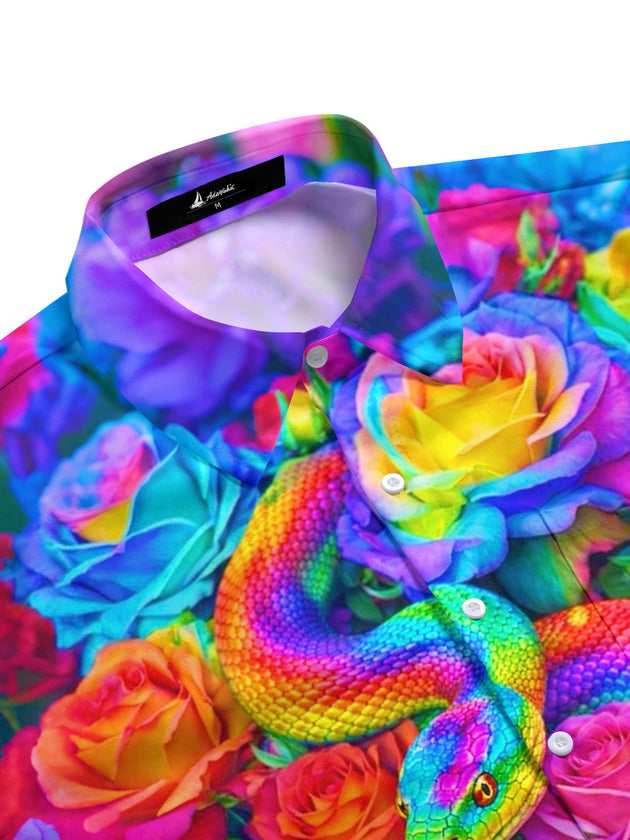 men's scale pattern shirt side view