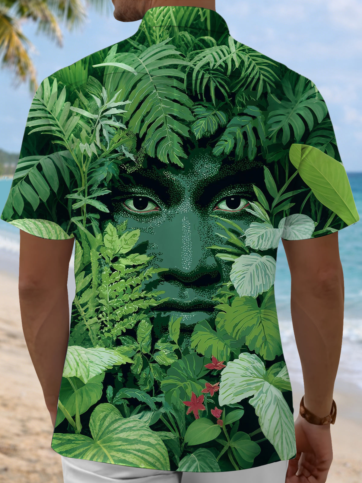 men's artistic design shirt back view