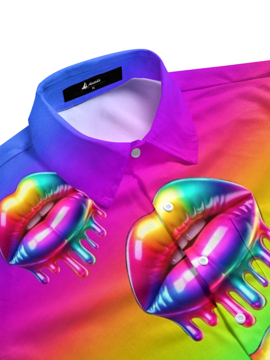 men's color fade shirt side view