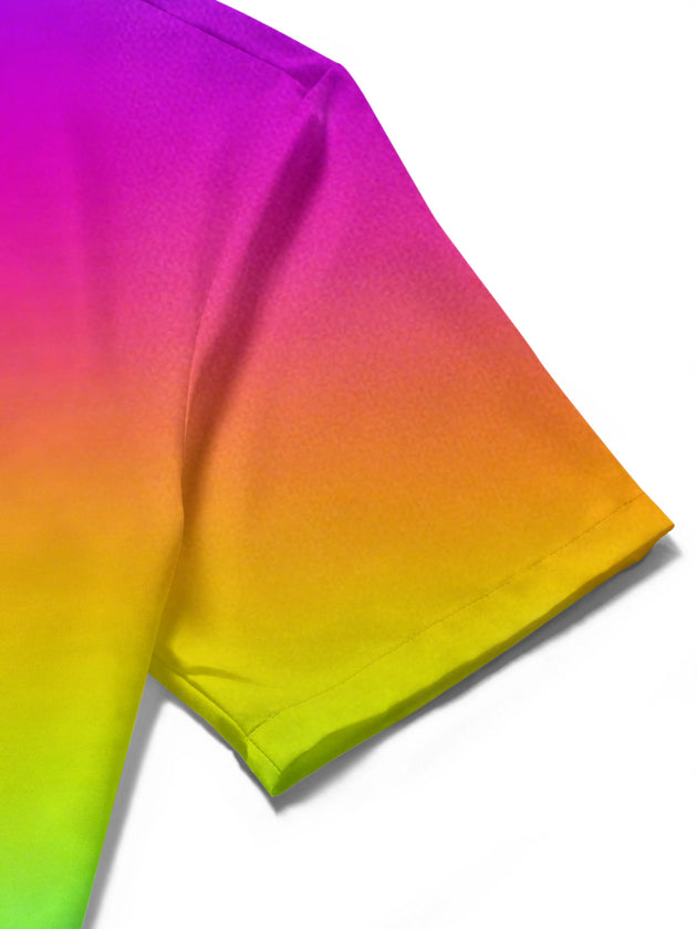 men's gradient print shirt close-up short sleeve