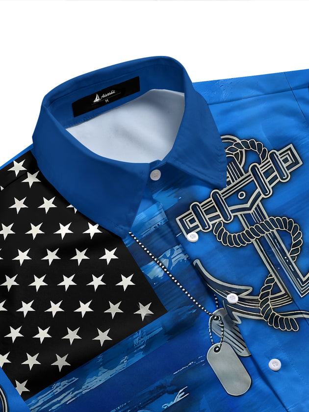 men's sailor pattern shirt side view
