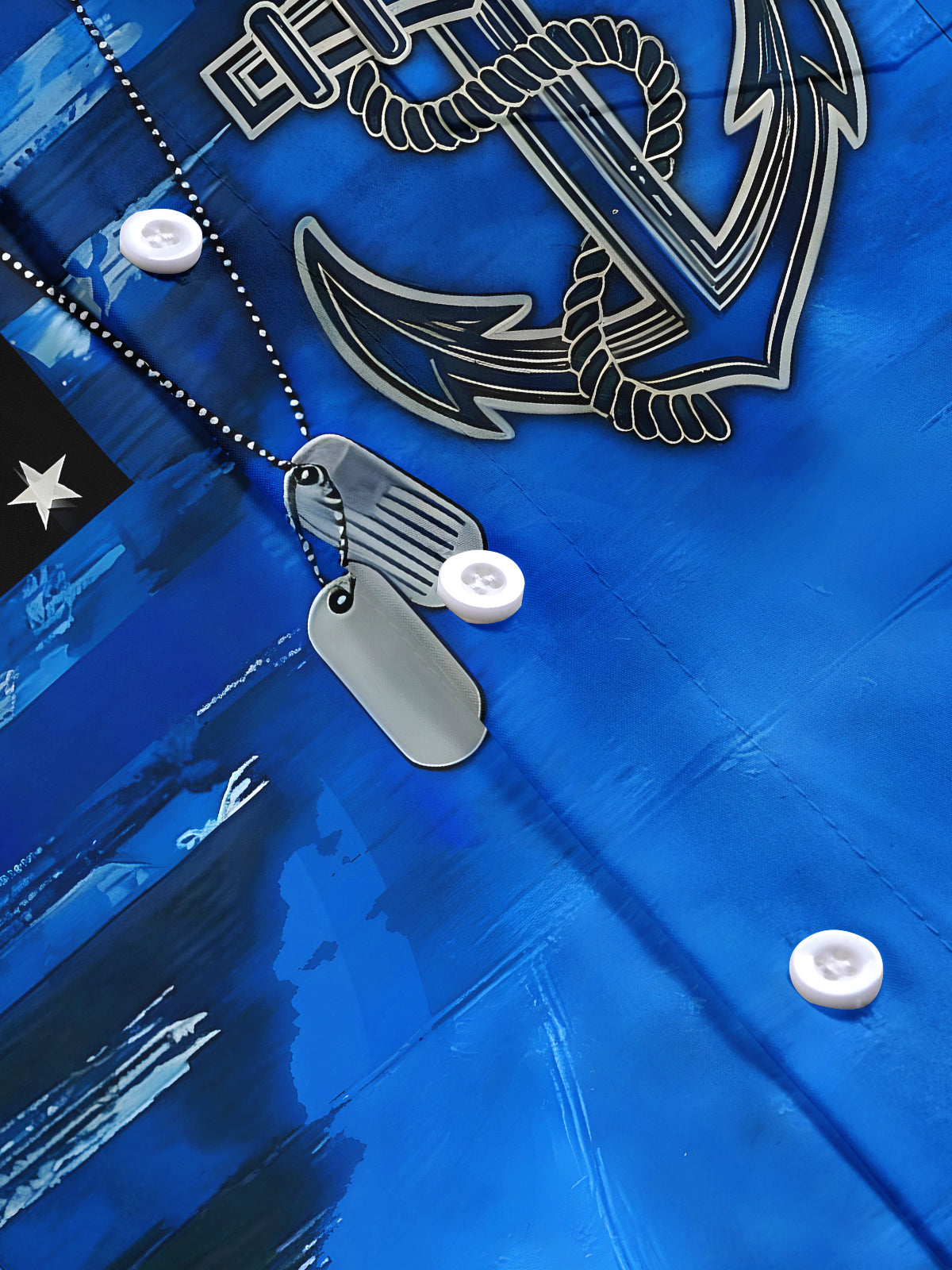 men's anchor print short sleeve flat lay shirt
