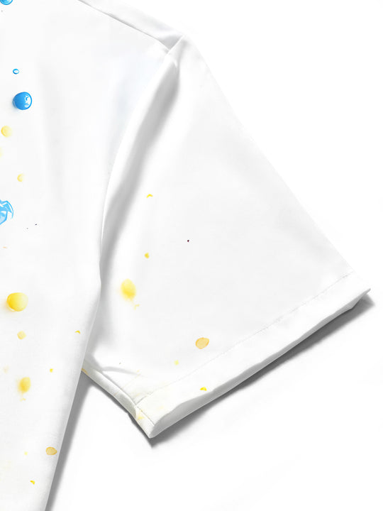 men's printed shirt close-up short sleeve