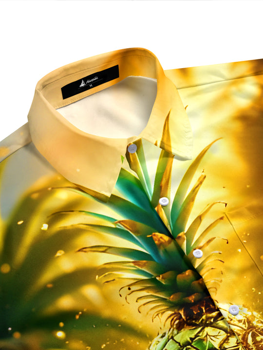 men's summer pattern shirt side view