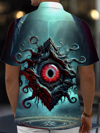 men's optical illusion print shirt back view