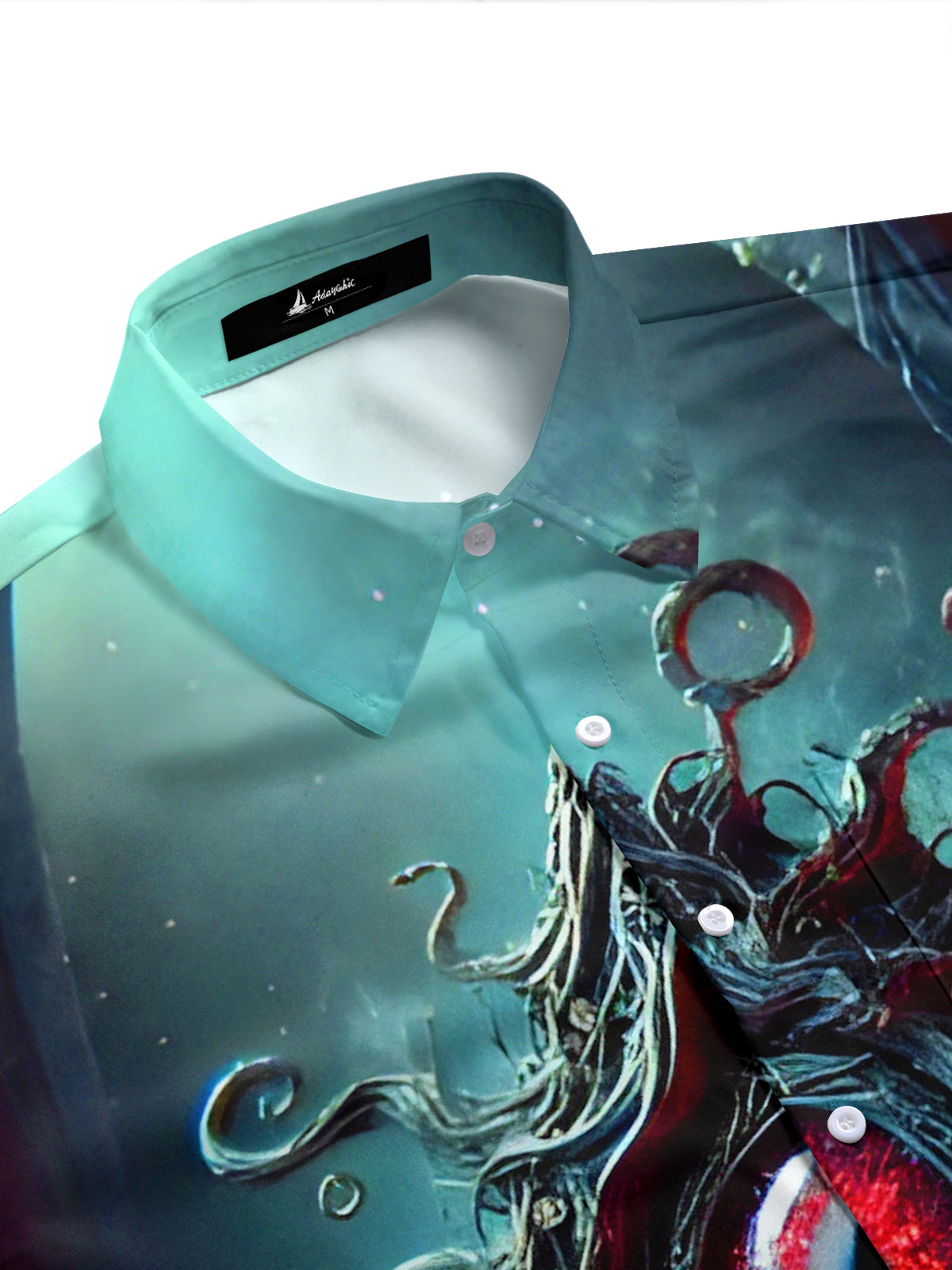 men's artistic pattern shirt side view