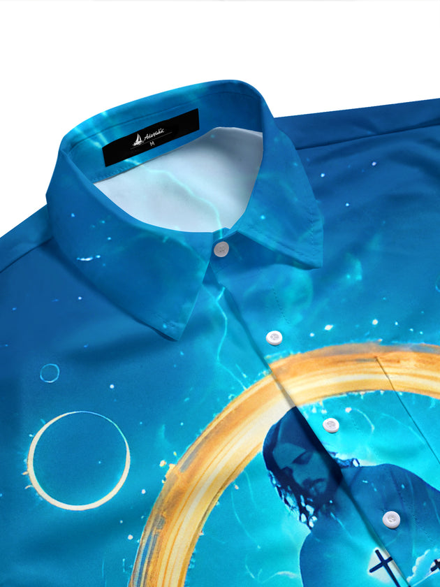 men's short sleeve shirt side view